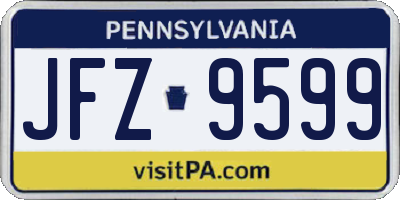 PA license plate JFZ9599