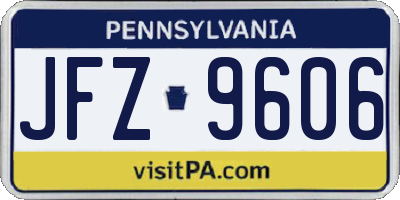 PA license plate JFZ9606