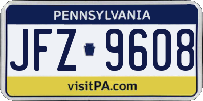 PA license plate JFZ9608