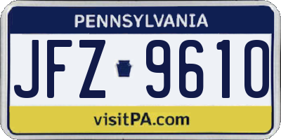 PA license plate JFZ9610