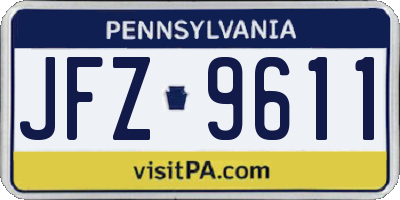 PA license plate JFZ9611
