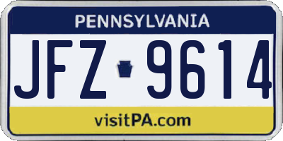PA license plate JFZ9614