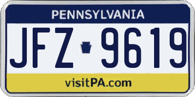 PA license plate JFZ9619