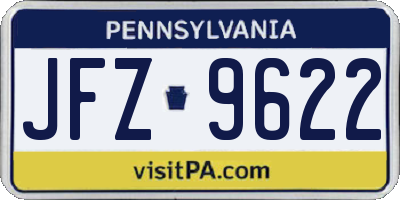 PA license plate JFZ9622