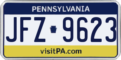 PA license plate JFZ9623