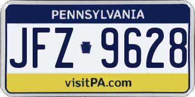PA license plate JFZ9628
