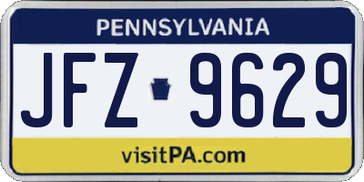 PA license plate JFZ9629