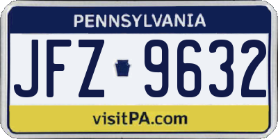 PA license plate JFZ9632