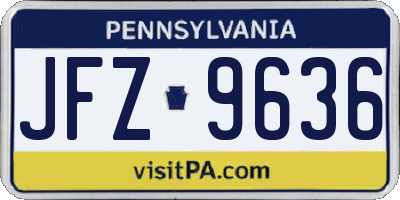PA license plate JFZ9636
