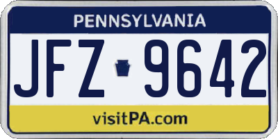 PA license plate JFZ9642
