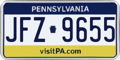 PA license plate JFZ9655