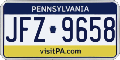 PA license plate JFZ9658