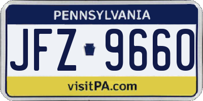 PA license plate JFZ9660