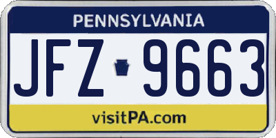PA license plate JFZ9663