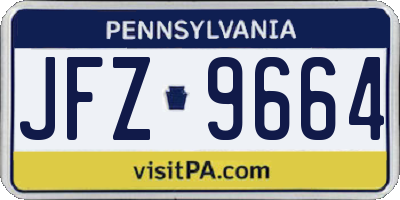 PA license plate JFZ9664