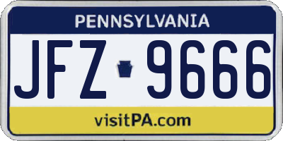 PA license plate JFZ9666