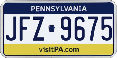 PA license plate JFZ9675