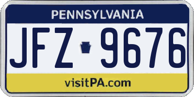 PA license plate JFZ9676
