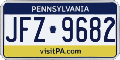 PA license plate JFZ9682