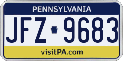 PA license plate JFZ9683