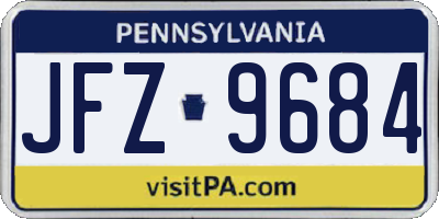 PA license plate JFZ9684