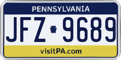 PA license plate JFZ9689
