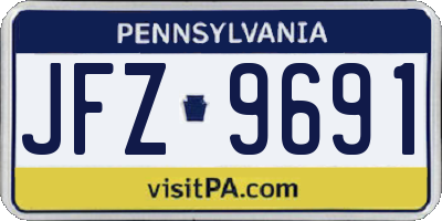 PA license plate JFZ9691