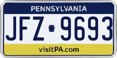 PA license plate JFZ9693