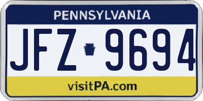 PA license plate JFZ9694