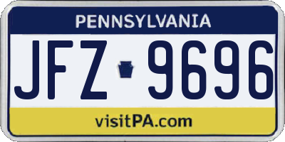 PA license plate JFZ9696