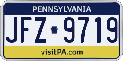 PA license plate JFZ9719