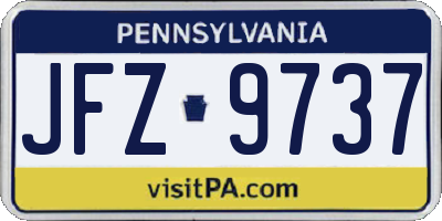 PA license plate JFZ9737