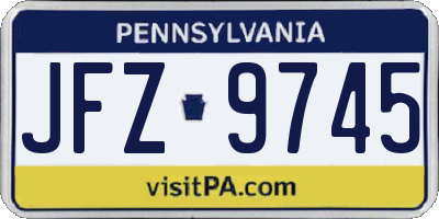 PA license plate JFZ9745