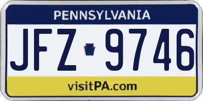PA license plate JFZ9746