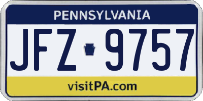 PA license plate JFZ9757