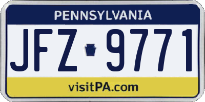 PA license plate JFZ9771