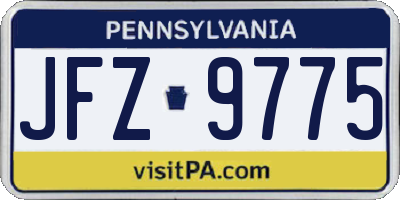 PA license plate JFZ9775