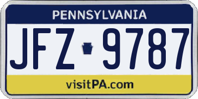 PA license plate JFZ9787