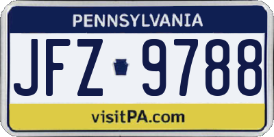 PA license plate JFZ9788
