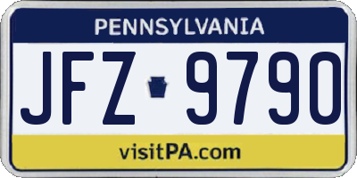 PA license plate JFZ9790