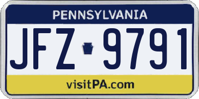 PA license plate JFZ9791