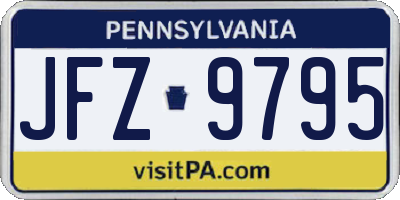 PA license plate JFZ9795