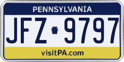 PA license plate JFZ9797