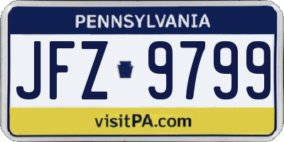 PA license plate JFZ9799