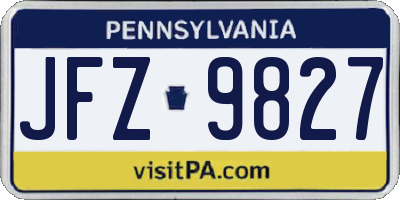 PA license plate JFZ9827
