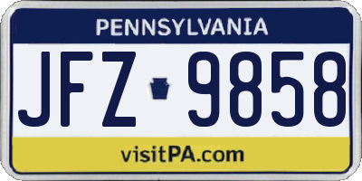 PA license plate JFZ9858