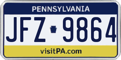 PA license plate JFZ9864