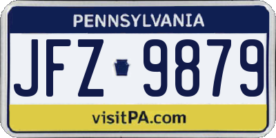 PA license plate JFZ9879