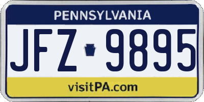 PA license plate JFZ9895