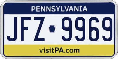 PA license plate JFZ9969